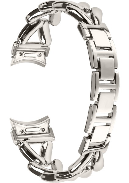 Samsung Galaxy Watch 5/watch4 40MM/44MM/45MM/46MM Hızlı Çıkarma Bağlantılı Bükülmüş Saat Kayışı Için Çinko Alaşımlı Saat Kayışı - Starlight (Yurt Dışından)