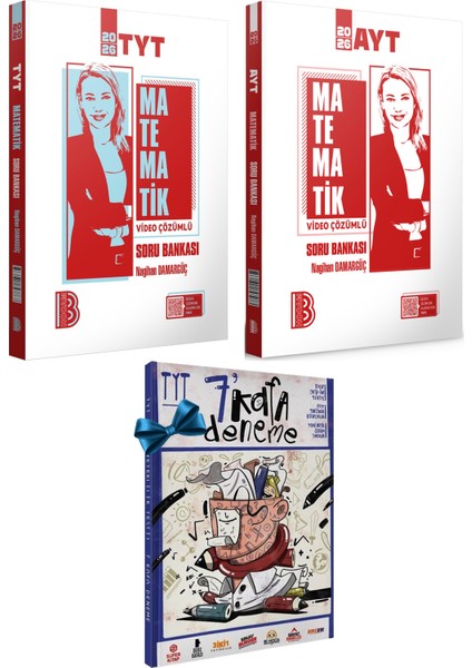 2026 Tyt-Ayt Matematik Tamamı Video Çözümlü Soru Bankası Seti-Tyt 7 Kafa Deneme Hediye
