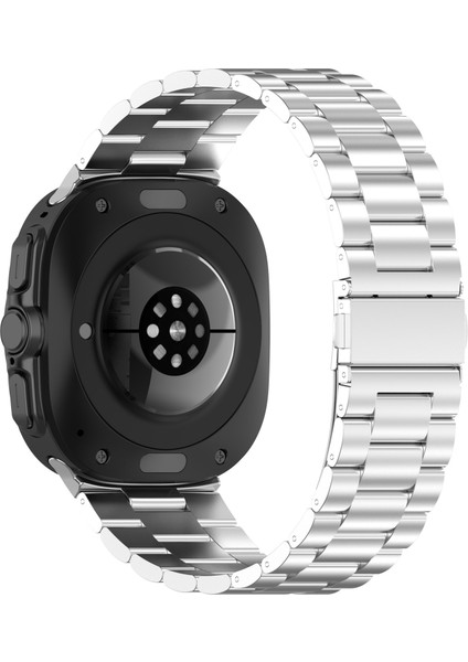 Samsung Galaxy Watch Ultra 47MM Metal Saat Kayışı Üç Boncuklu Çelik Bilek Kayışı - Gümüş (Yurt Dışından)