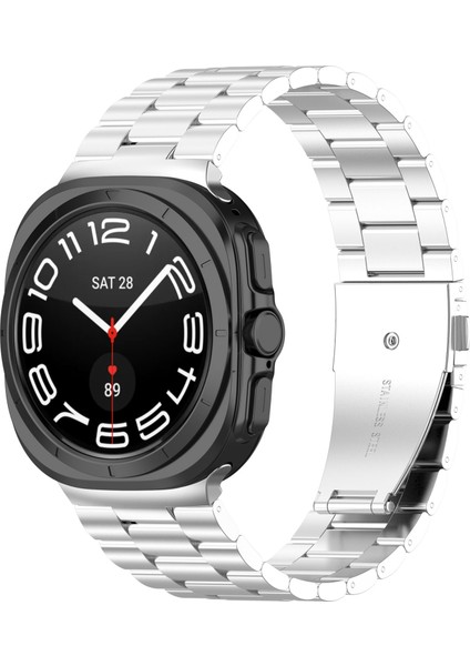 Samsung Galaxy Watch Ultra 47MM Metal Saat Kayışı Üç Boncuklu Çelik Bilek Kayışı - Gümüş (Yurt Dışından) fırsatları