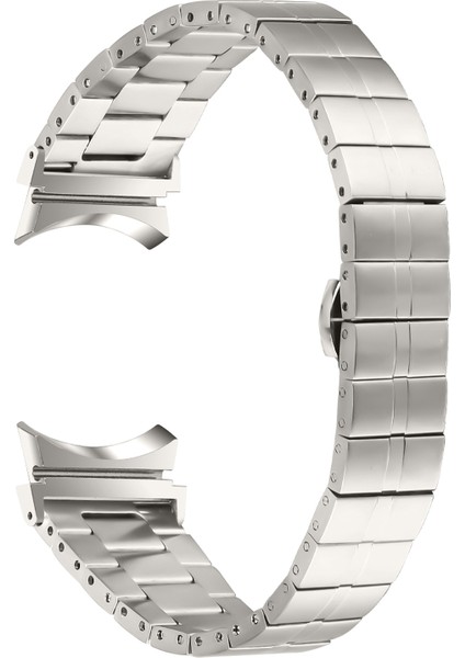 Samsung Galaxy Watch6 40MM/44MM/WATCH6 Classic 43MM/47MM Paslanmaz Çelik Kayışlı Şık Bileklik - Titanyum Gri (Yurt Dışından)