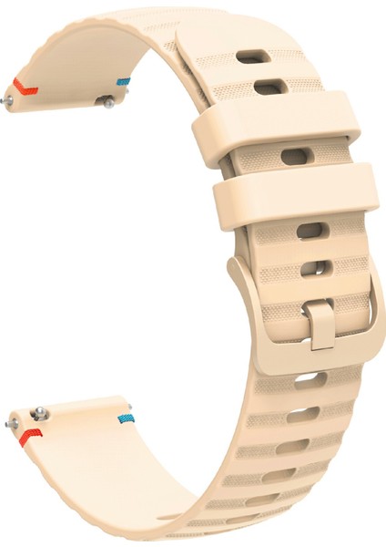 Samsung Galaxy Watch7 44MM/40MM/WATCH Fe 40MM/WATCH6 44MM/40MM Evrensel 20MM Silikon Saat Kayışı-Bej (Yurt Dışından)