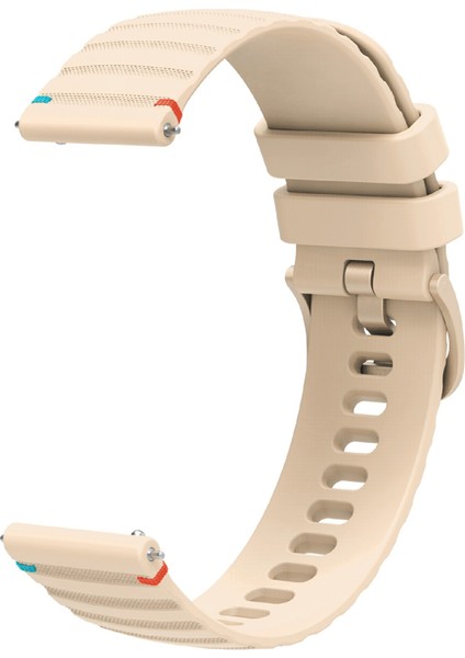 Samsung Galaxy Watch7 44MM/40MM/WATCH Fe 40MM/WATCH6 44MM/40MM Evrensel 20MM Silikon Saat Kayışı-Bej (Yurt Dışından) modelleri