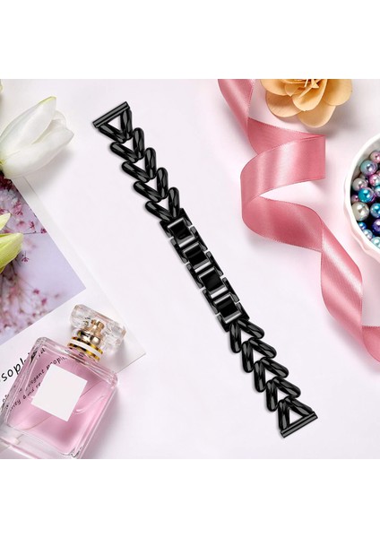 Samsung Galaxy Watch4 44MM/40MM Bükülmüş Metal Saat Kayışı Değişimi Için Çinko Alaşımlı Saat Kayışı - Siyah (Yurt Dışından) fırsatları