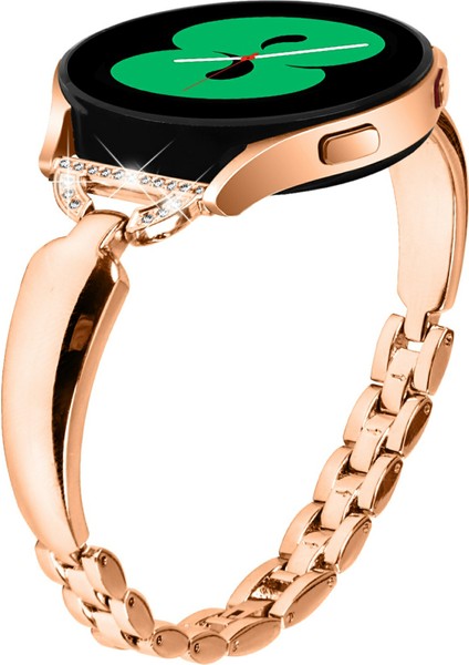 Samsung Galaxy Watch7 44MM/40MM Yedek Kayış D Şeklinde Yapay Elmas Dekorlu Alaşımlı Saat Kayışı - Gül Altın (Yurt Dışından) fiyatları