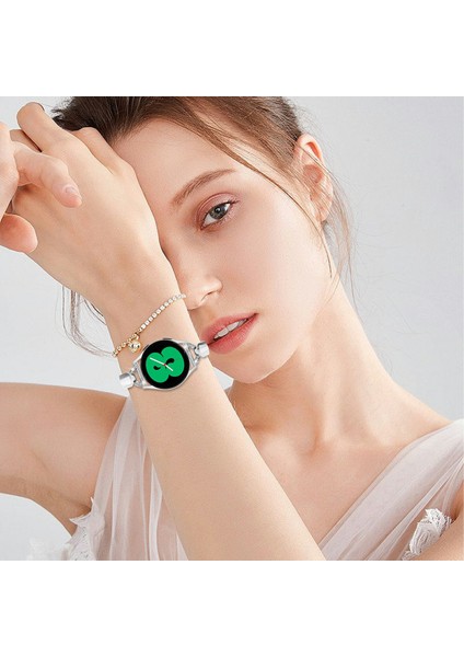 Samsung Galaxy Watch7 44MM/40MM Yedek Kayış D Şeklinde Yapay Elmas Dekorlu Alaşımlı Saat Kayışı - Gümüş (Yurt Dışından) indirimleri