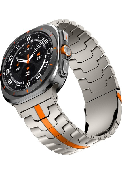 Samsung Galaxy Watch Ultra 47MM Saat Kayışı Titanyum Alaşımlı Bilek Kayışı ve Aleti - Titanyum + Turuncu (Yurt Dışından) fırsatları