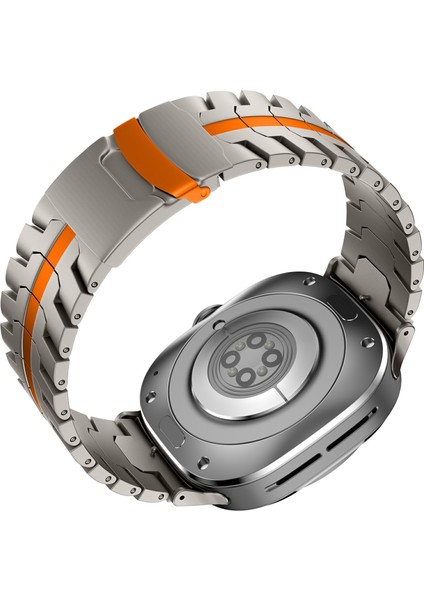 Samsung Galaxy Watch Ultra 47MM Saat Kayışı Titanyum Alaşımlı Bilek Kayışı ve Aleti - Titanyum + Turuncu (Yurt Dışından) indirimleri