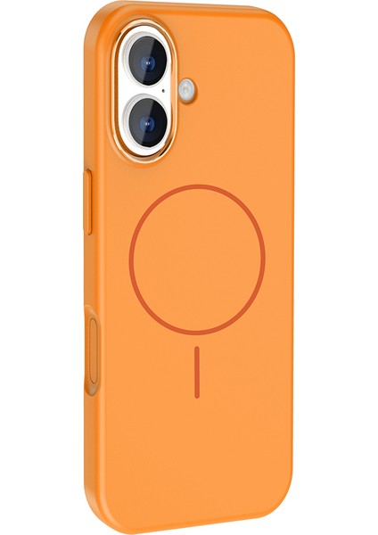 iPhone 17 Kılıf M-Safe Şarj Özellikli Metal Kamera Çerçeveli Tkgn Edi Silikon Kapak - Titanyum-Gri