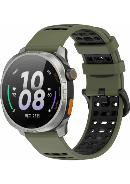 Xiaomi Watch S4 Sport/keep Watch Pilot 1/samsung Galaxy Watch3 45MM Spor Kayışı Için 22MM Silikon Saat Kayışı - Orman Yeşili + Siyah (Yurt Dışından) modelleri