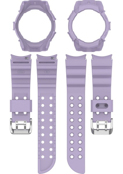 Samsung Galaxy Watch7 40MM Saat Kayışı Silikon Kayış Değişimi ve Saat Kılıfı - Mor (Yurt Dışından) indirimleri