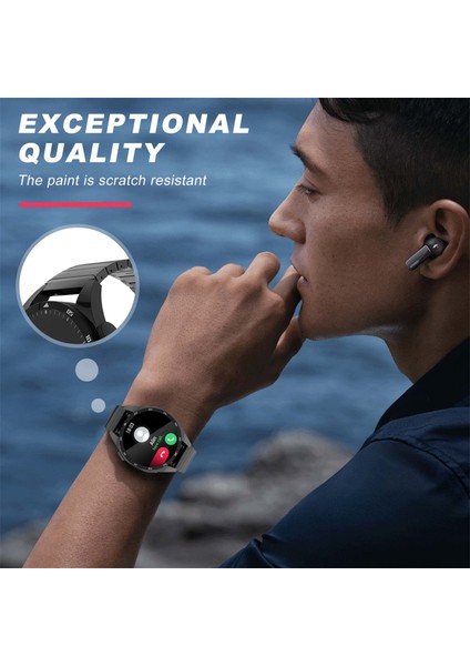 Huawei Watch Gt 4 Pro/gt 3 46MM/SAMSUNG Galaxy Watch3 45MM/GARMIN Vivoactive 4 Tokalı 1 Boncuklu Alaşımlı Saat Kayışı - Siyah (Yurt Dışından) fırsatları