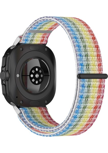 Kalebol Samsung Galaxy Watch Ultra 47MM Saat Kayışı Sihirli Bant Örgülü Naylon Bileklik - Gökkuşağı (Yurt Dışından)