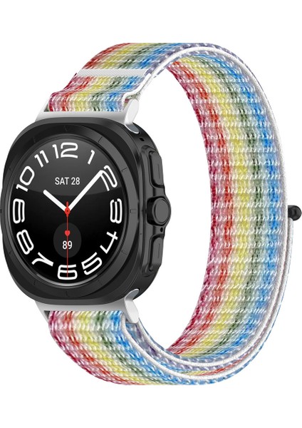 Kalebol Samsung Galaxy Watch Ultra 47MM Saat Kayışı Sihirli Bant Örgülü Naylon Bileklik - Gökkuşağı (Yurt Dışından) indirimleri