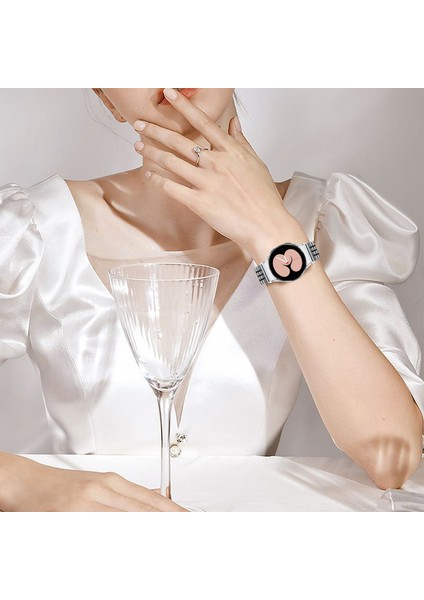 Samsung Galaxy Watch7 44MM 40MM Saat Kayışı 7 Boncuklu Paslanmaz Çelik Bilek Kayışı - Gümüş + Siyah (Yurt Dışından) indirimleri