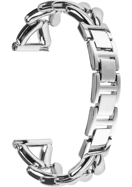 Samsung Galaxy Watch4 44MM/40MM Bükülmüş Metal Saat Kayışı Değişimi Için Çinko Alaşımlı Saat Kayışı - Gümüş (Yurt Dışından)