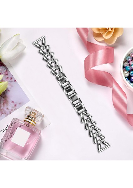 Samsung Galaxy Watch4 44MM/40MM Bükülmüş Metal Saat Kayışı Değişimi Için Çinko Alaşımlı Saat Kayışı - Gümüş (Yurt Dışından) fırsatları