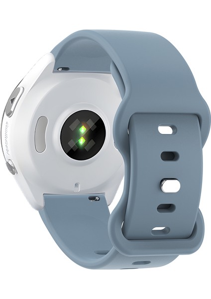 Evrensel 18 mm Düz Renkli Silikon Kayış Şeklinde Tokalı Akıllı Saat Kayışı - Kaya Mavisi (Yurt Dışından)