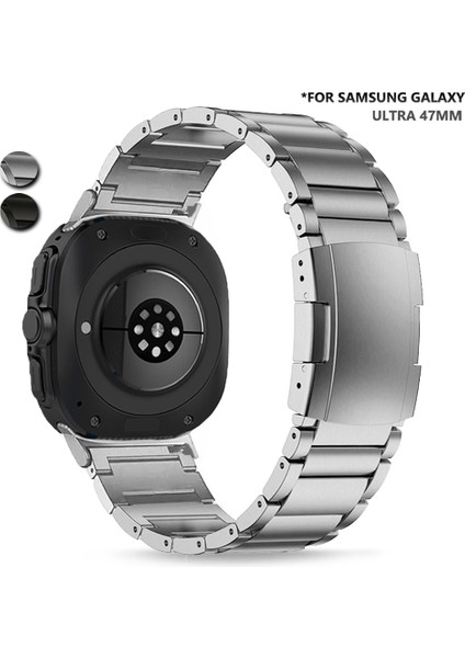 Samsung Galaxy Watch Ultra 47MM Yedek Bant 3 Boncuklu Titanyum Alaşımlı Saat Kayışı - Gümüş (Yurt Dışından) fiyatları