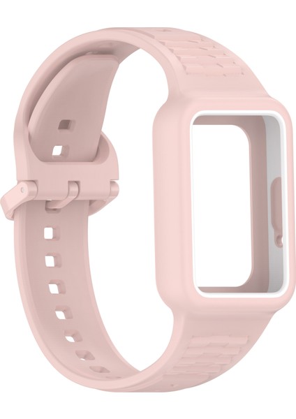 Samsung Galaxy Fit3 (SM-R390) Saat Kayışı Için Kılıflı Entegre Silikon Saat Bandı - Açık Pembe (Yurt Dışından) indirimleri