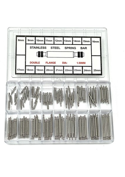 144 Adet/takım Saat Kayışı Paslanmaz Çelik Bağlantı Pimleri, Profesyonel Yaylı Akıllı Saat Yedek Parçaları Plastik Kutulu (8-25 Mm) (Yurt Dışından)
