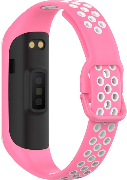 Samsung Galaxy Fit 2 SM-R220 Için Iki Renkli Yumuşak Silikon Saat Kayışı, Yedek Saat Kayışı - Pembe/beyaz (Yurt Dışından) fiyatları