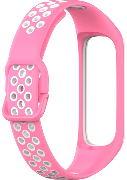Samsung Galaxy Fit 2 SM-R220 Için Iki Renkli Yumuşak Silikon Saat Kayışı, Yedek Saat Kayışı - Pembe/beyaz (Yurt Dışından) modelleri
