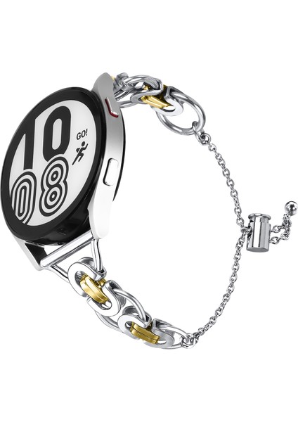 Samsung Galaxy Watch Fe 40MM Akıllı Saat Kayışı Tek Zincir Tarzı Metal Bilezik - Gümüş + Altın (Yurt Dışından) fiyatları