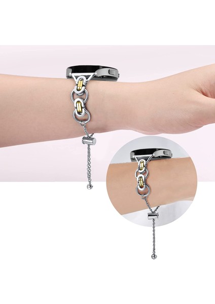 Samsung Galaxy Watch Fe 40MM Akıllı Saat Kayışı Tek Zincir Tarzı Metal Bilezik - Gümüş + Altın (Yurt Dışından) fırsatları