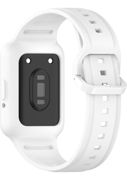 Samsung Galaxy Fit3 (SM-R390) Saat Kayışı Için Kılıflı Entegre Silikon Saat Bandı - Beyaz (Yurt Dışından) modelleri
