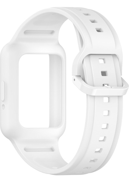 Samsung Galaxy Fit3 (SM-R390) Saat Kayışı Için Kılıflı Entegre Silikon Saat Bandı - Beyaz (Yurt Dışından) fırsatları