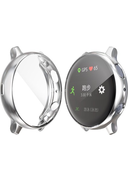 Hat Prınce Her Yönüyle Koruyucu Elektrokaplama Tpu Saat Kılıfı Samsung Galaxy Watch Active2 44MM - Gümüş (Yurt Dışından)