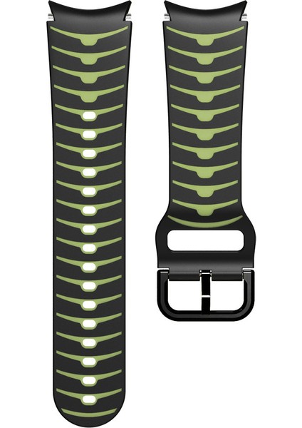 Samsung Galaxy Watch7 44MM 40MM/WATCH Fe 40MM/WATCH6 44MM 40MM Çift Renkli Saat Kayışı - Siyah+Yeşil Için Silikon Kayış (Yurt Dışından) fırsatları