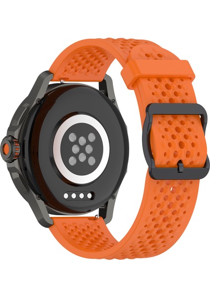Xiaomi Watch S4 Sport/samsung Galaxy Watch3 45MM/WATCH 42MM Silikon 22MM Çoklu Delikli Nefes Alabilir Saat Kayışı - Turuncu (Yurt Dışından)