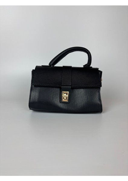 Kadın Suni Deri Siyah Kilit Detaylı Modern Maxi Boy Omuz Çantası fiyatları