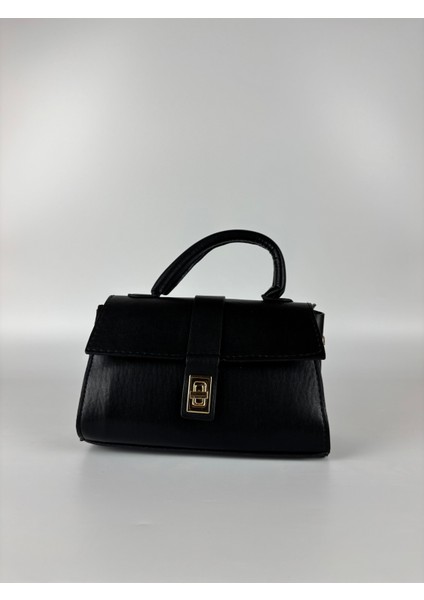 Kadın Suni Deri Siyah Kilit Detaylı Modern Maxi Boy Omuz Çantası modelleri