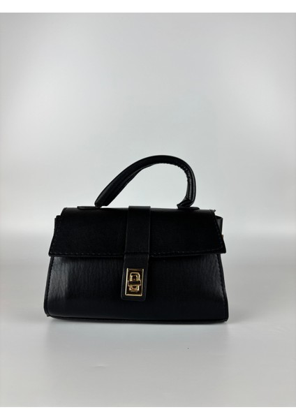 Kadın Suni Deri Siyah Kilit Detaylı Modern Maxi Boy Omuz Çantası indirimleri