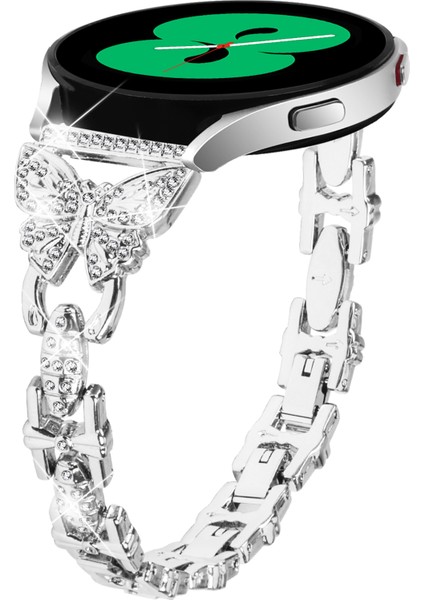 Samsung Galaxy Watch Fe 40MM Bling Yapay Elmas Dekorlu Saat Bandı Metal Bilezik - Gümüş (Yurt Dışından) fiyatları