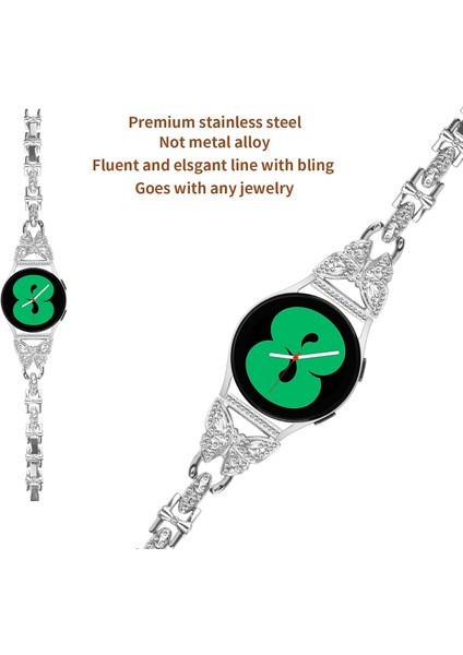 Samsung Galaxy Watch Fe 40MM Bling Yapay Elmas Dekorlu Saat Bandı Metal Bilezik - Gümüş (Yurt Dışından) fırsatları