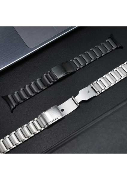 Samsung Galaxy Watch Ultra 47MM Yedek Bant 3 Boncuklu Titanyum Alaşımlı Saat Kayışı - Siyah (Yurt Dışından) modelleri