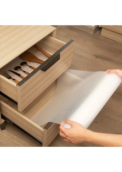 Eva Raf ve Dolap Kaydırmaz – 45CM x 10M, Kaymayı Önleyici, Çok Amaçlı Koruyucu