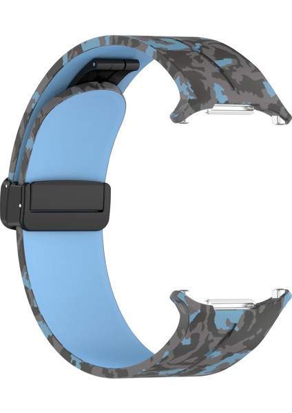 Samsung Galaxy Watch Ultra 47MM Saat Kayışı Kamuflaj Desenli Silikon Kayış ve Manyetik Toka - Mavi (Yurt Dışından) fırsatları