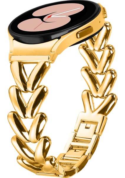 Samsung Galaxy Watch 5/watch4 40MM/44MM/45MM/46MM Hızlı Çıkarma Bağlantılı Bükülmüş Saat Kayışı Için Çinko Alaşımlı Saat Kayışı - Altın (Yurt Dışından) fiyatları