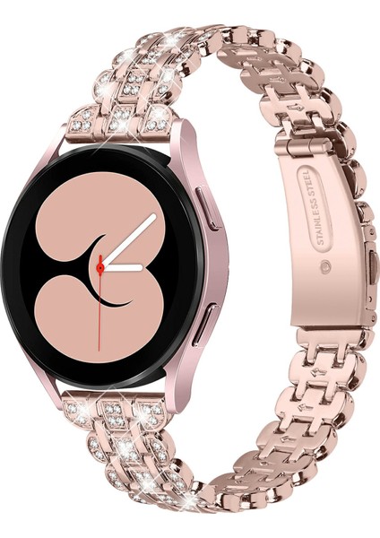 Samsung Galaxy Watch7 44MM/40MM Saat Bandı Yapay Elmas Dekorlu Akıllı Saat Kayışı - Gül Pembesi (Yurt Dışından) fiyatları