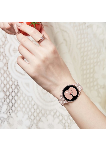 Samsung Galaxy Watch7 44MM/40MM Saat Bandı Yapay Elmas Dekorlu Akıllı Saat Kayışı - Gül Pembesi (Yurt Dışından) modelleri