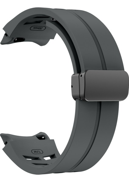 Samsung Galaxy Watch Fe/7/6/5/4 Saat Kayışı Için Manyetik Katlanır Tokalı Şık Silikon Kayış - Gri (Yurt Dışından) modelleri