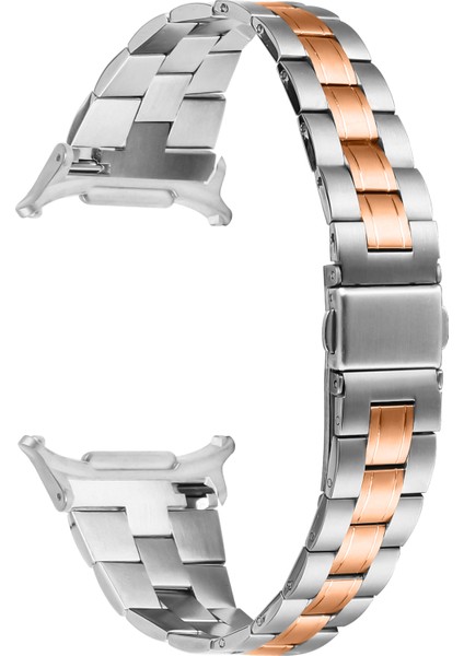 Samsung Galaxy Watch Ultra 47MM Ince Saat Kayışı Için Şık Paslanmaz Çelik Saat Kayışı - Gümüş/pembe Altın (Yurt Dışından)