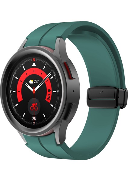 Samsung Galaxy Watch Fe 40MM/WATCH6/WATCH6 Classic/watch 5/watch 5 Pro Silikon Saat Kayışı Manyetik Toka - Çam Iğnesi Yeşil (Yurt Dışından) modelleri