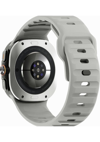 Samsung Galaxy Watch Ultra 47MM Silikon Saat Kayışı Nefes Alabilir Spor Saat Kayışı - Açık Gri (Yurt Dışından)