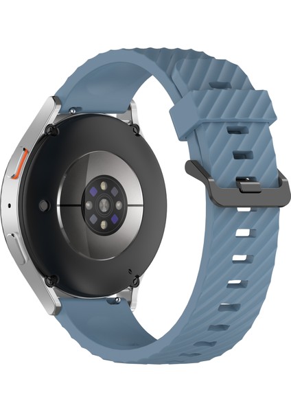 Samsung Galaxy Watch3 45MM/GALAXY Watch 46MM Saat Kayışı 22MM Silikon Saat Bandı - Gri Mavi (Yurt Dışından)